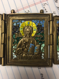 Metal Triptych of Christ the Savior, the  Theotokos, St. John the Forerunner